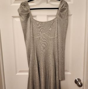Gray A-Line Mini Dress